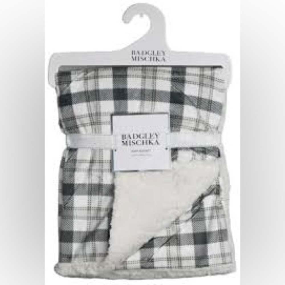 Badgley Mischka Plaid Baby Blanket